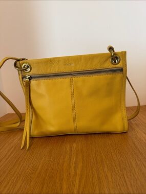 Fossil Violet Golden Yellow Vintage Leather Crossbody
